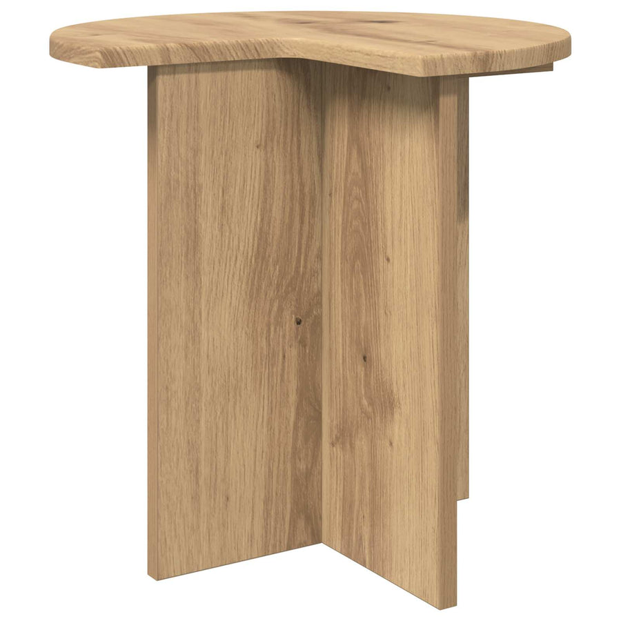 Bijzettafel Artisanaal eiken Ø 39 x 38 cm Bewerkt hout