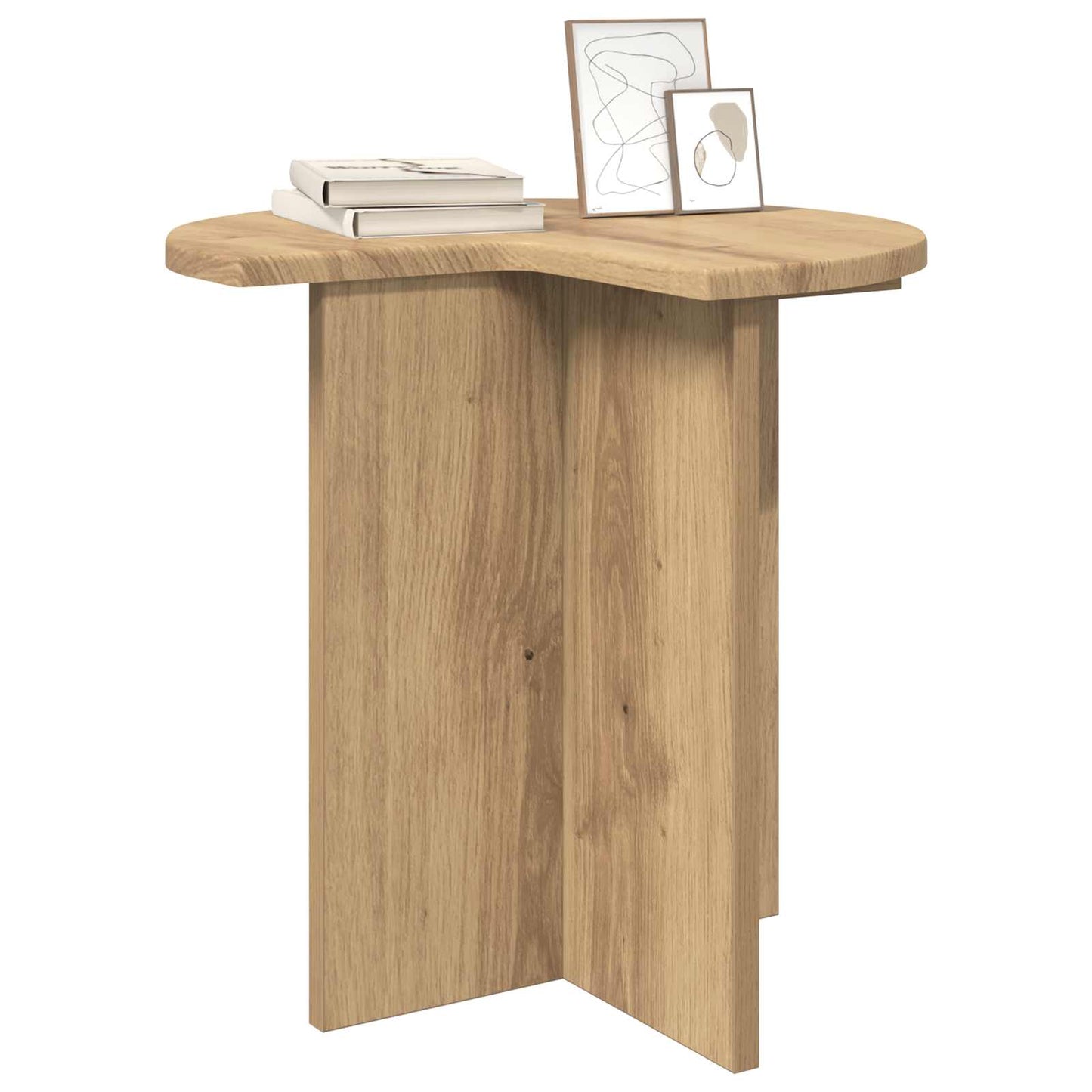 Bijzettafel Artisanaal eiken Ø 39 x 38 cm Bewerkt hout