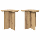 Bijzettafel set 2 stuks eiken Ø 39x38 cm