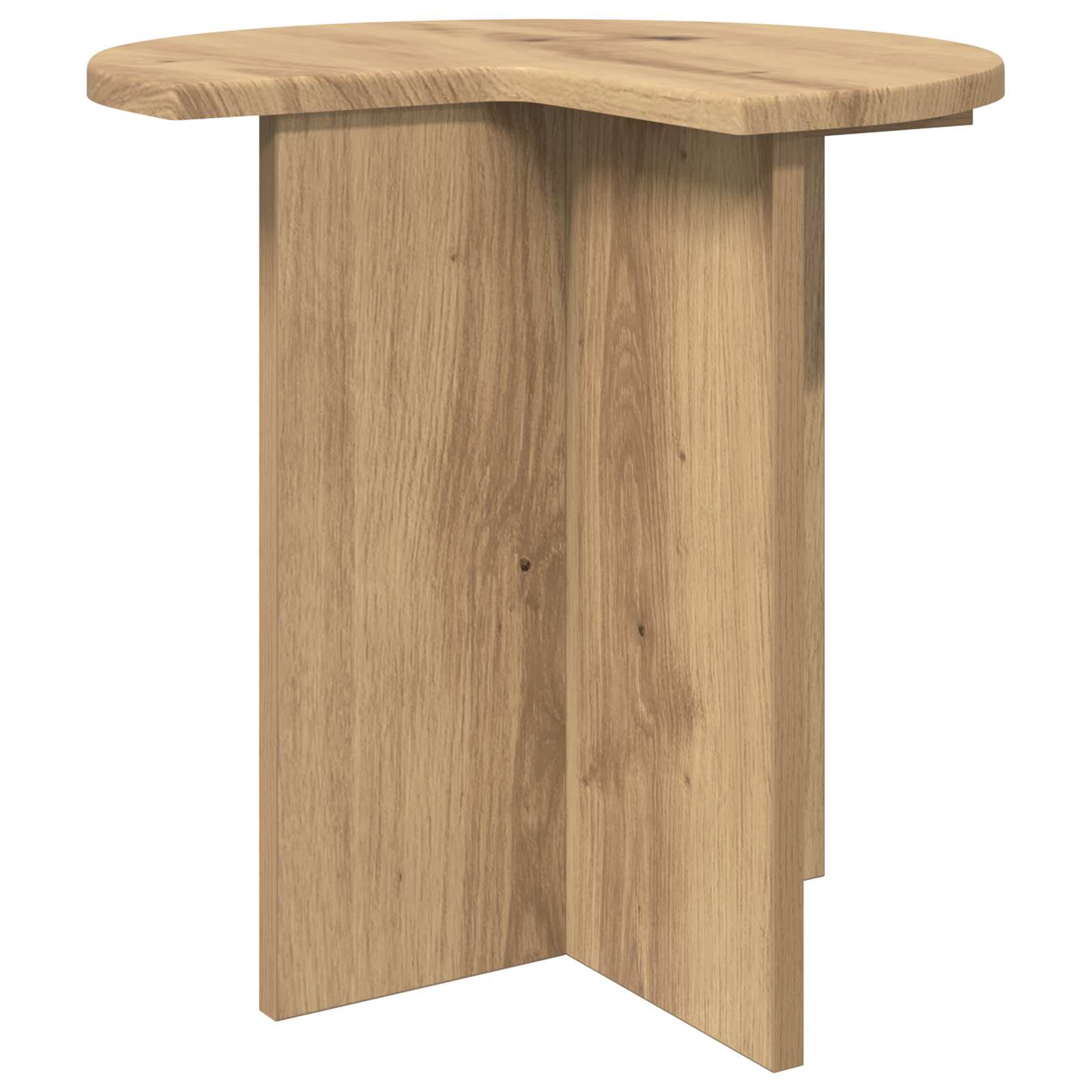 Bijzettafel 2 pcs Artisanaal eiken Ø 39 x 38 cm Bewerkt hout