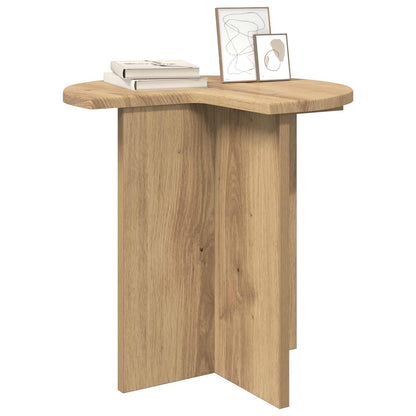 Bijzettafel 2 pcs Artisanaal eiken Ø 39 x 38 cm Bewerkt hout