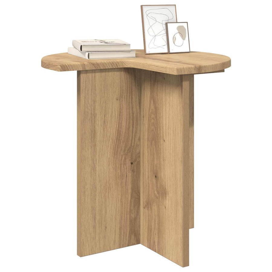Bijzettafel 2 pcs Artisanaal eiken Ø 39 x 38 cm Bewerkt hout