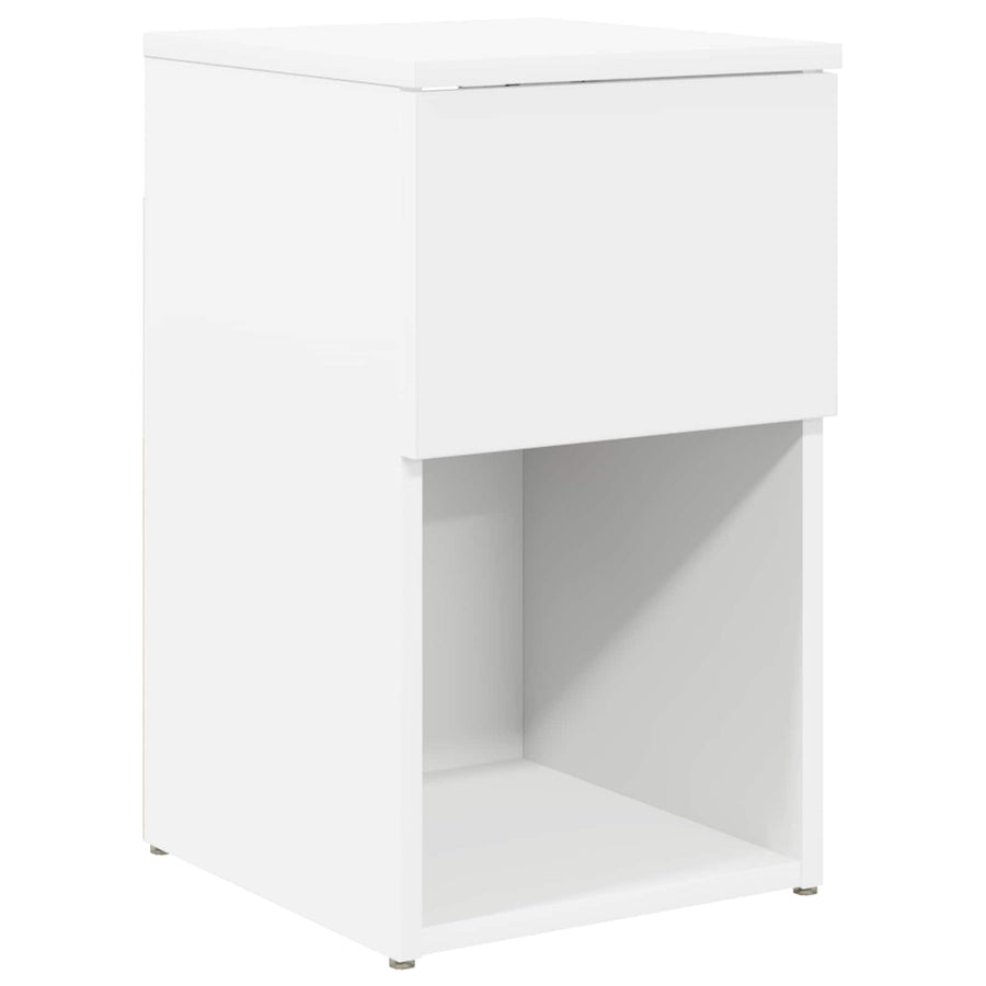 Bed kast Wit 29 x 31,5 x 49 cm Bewerkt hout