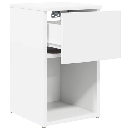 Bed kast Wit 29 x 31,5 x 49 cm Bewerkt hout
