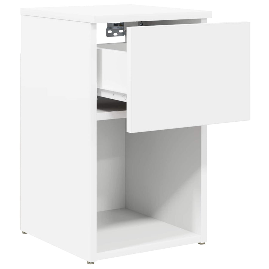 Bed kast Wit 29 x 31,5 x 49 cm Bewerkt hout