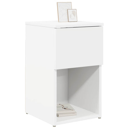 Bed kast Wit 29 x 31,5 x 49 cm Bewerkt hout