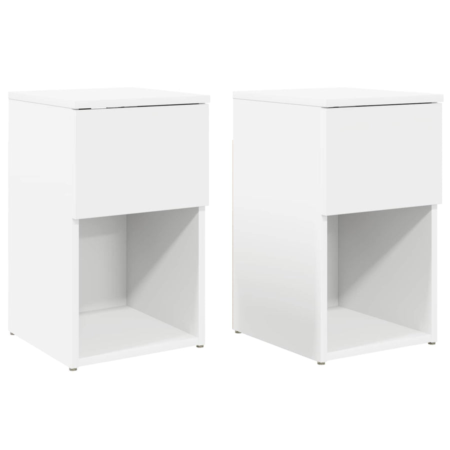 Bed kast 2 pcs Wit 29 x 31,5 x 49 cm Bewerkt hout
