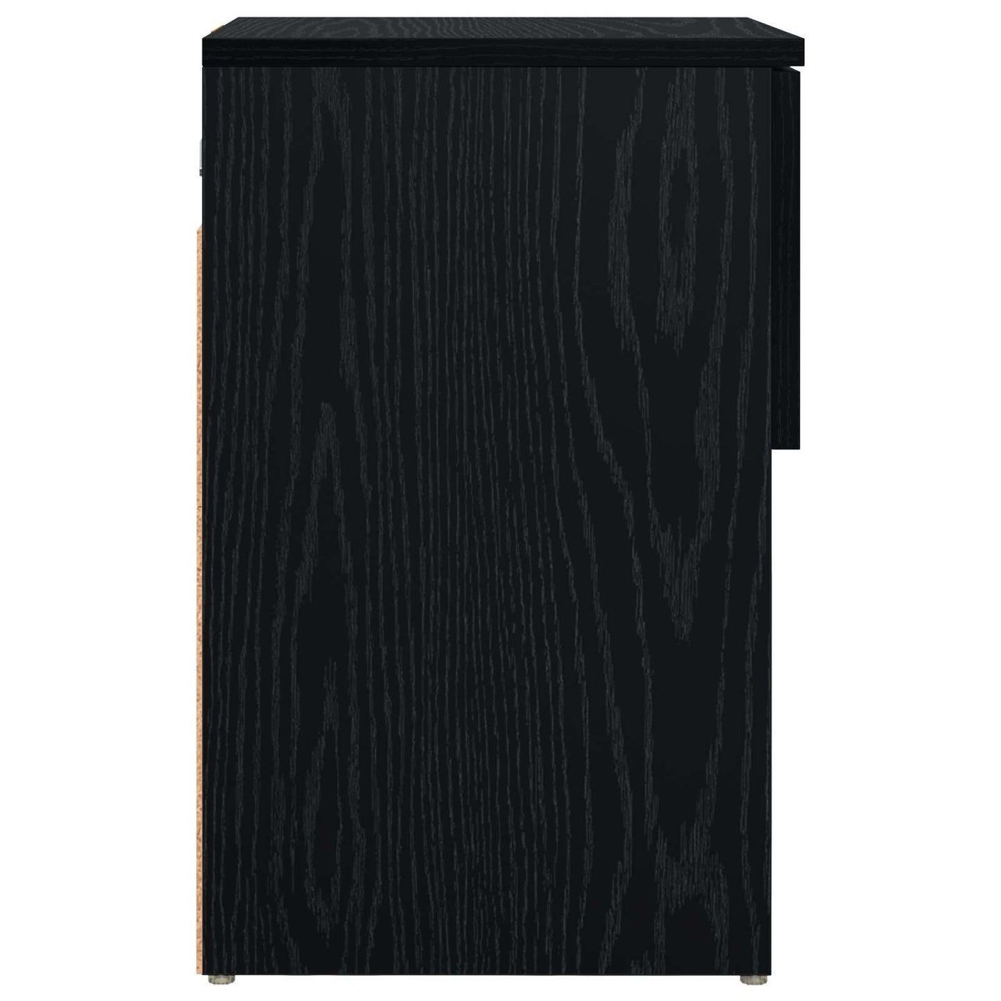Bed kast Zwart eiken 29 x 31,5 x 49 cm Bewerkt hout