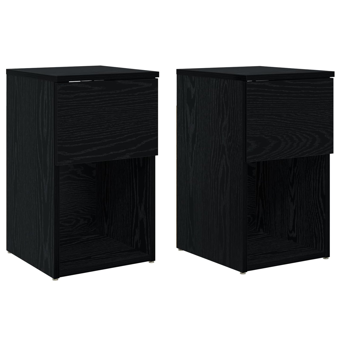 Bed kast 2 pcs Zwart eiken 29 x 31,5 x 49 cm Bewerkt hout