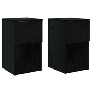 Nachtkastjes 2 stuks zwart eiken 29x31,5x49 cm