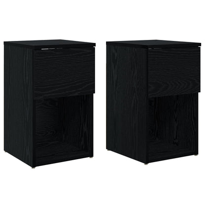 Bed kast 2 pcs Zwart eiken 29 x 31,5 x 49 cm Bewerkt hout