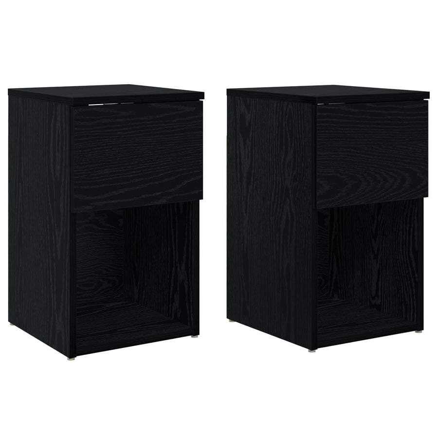 Bed kast 2 pcs Zwart eiken 29 x 31,5 x 49 cm Bewerkt hout