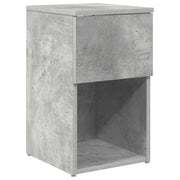 Nachtkastje betongrijs 29x31.5x49 cm bewerkt hout