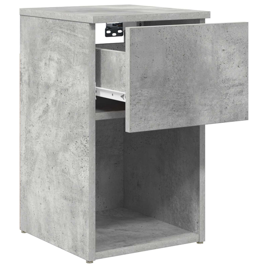 Bed kast Betongrijs 29 x 31,5 x 49 cm Bewerkt hout