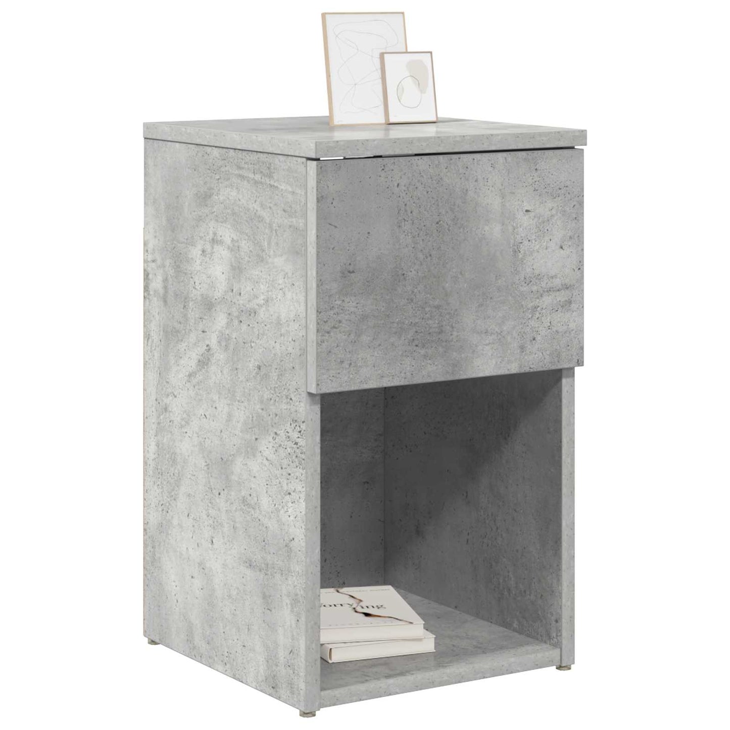 Bed kast Betongrijs 29 x 31,5 x 49 cm Bewerkt hout