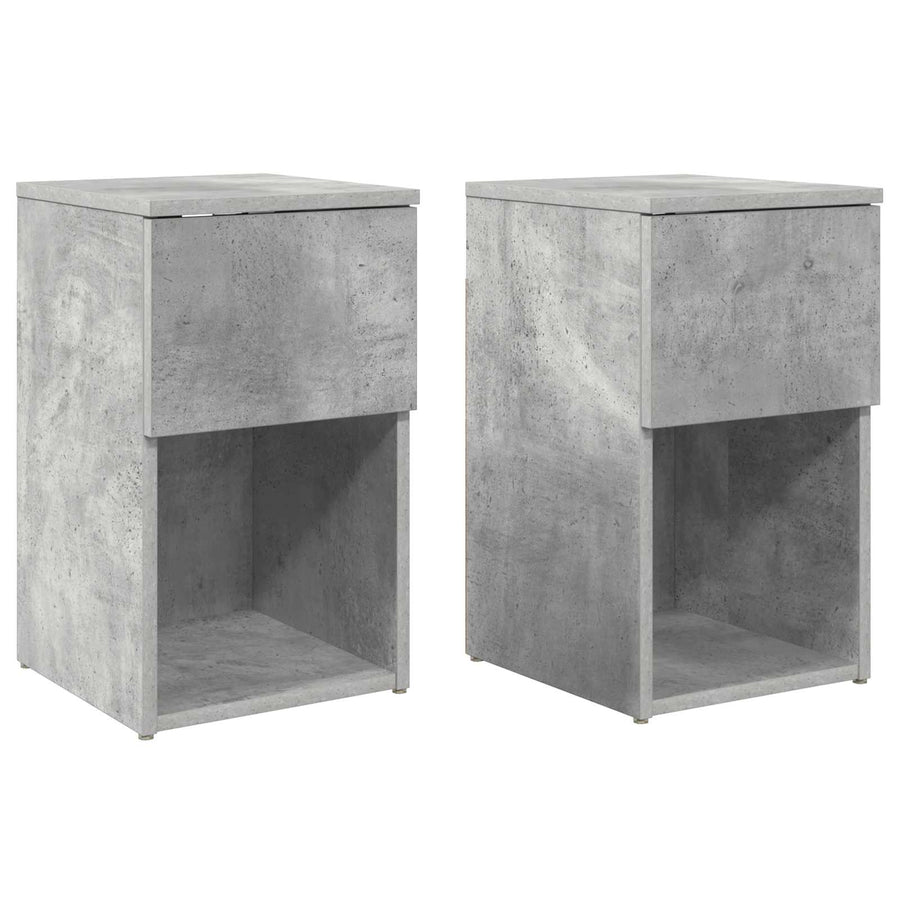 Bed kast 2 pcs Betongrijs 29 x 31,5 x 49 cm Bewerkt hout