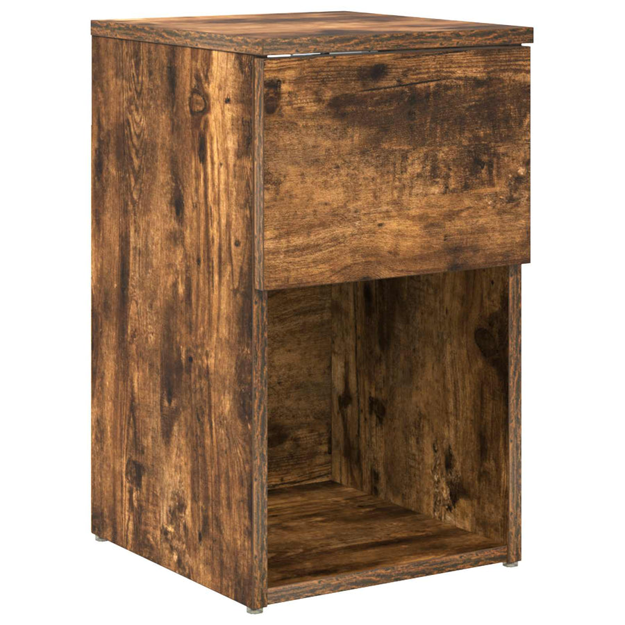 Bed kast Gerookt eiken 29 x 31,5 x 49 cm Bewerkt hout