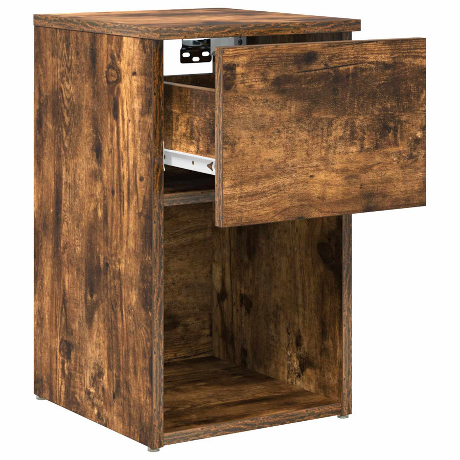 Bed kast Gerookt eiken 29 x 31,5 x 49 cm Bewerkt hout