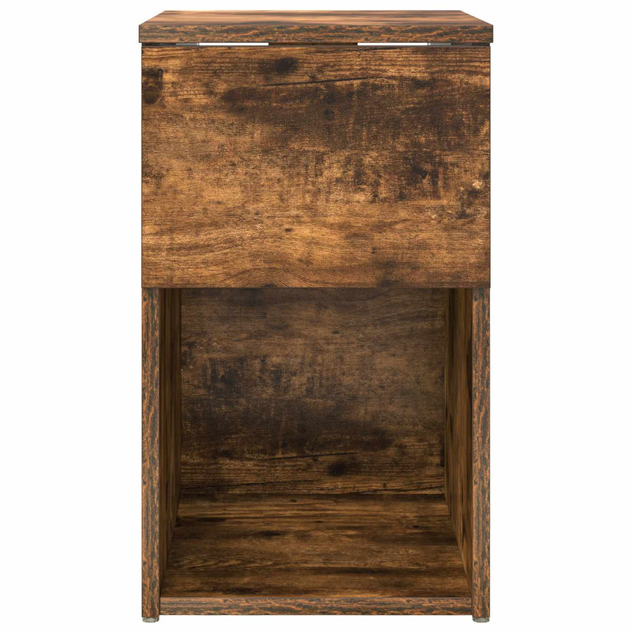 Bed kast Gerookt eiken 29 x 31,5 x 49 cm Bewerkt hout