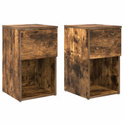 Nachtkastje 2 stuks 29x31.5x49 cm gerookt eiken bewerkt hout