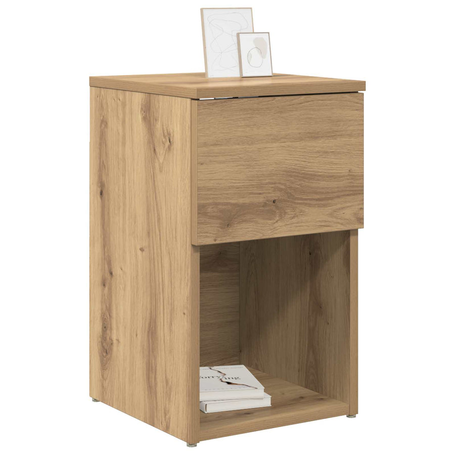 Bed kast 2 pcs Artisanaal eiken 29 x 31,5 x 49 cm Bewerkt hout