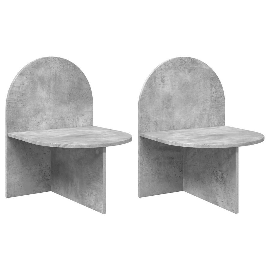 Nachtkastje 2 pcs Betongrijs 48 x 49 x 65 cm Geconstrueerd hout