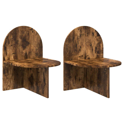 Nachtkastje 2 pcs Gerookt eiken 48 x 49 x 65 cm