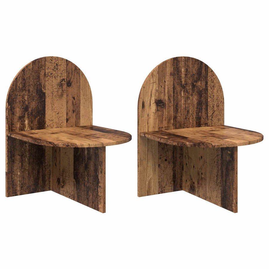 Nachtkastje 2 pcs Oud hout 48 x 49 x 65 cm Geconstrueerd hout