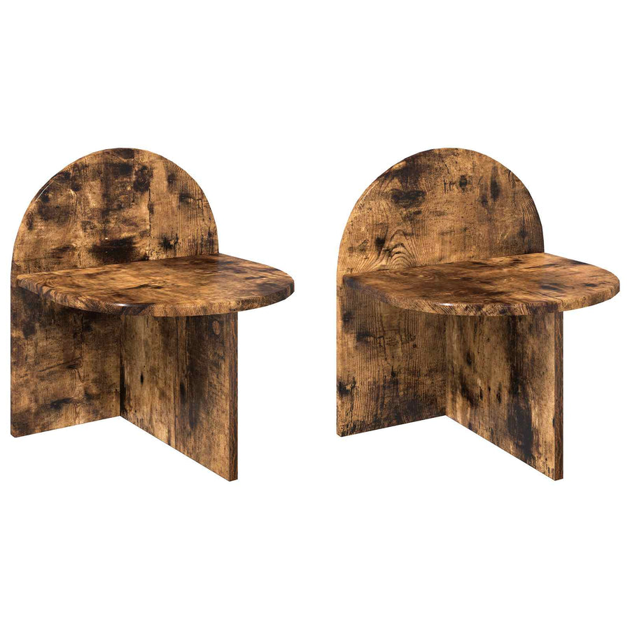 Nachtkastje 2 pcs Gerookt eiken 40 x 35,5 x 45,5 cm