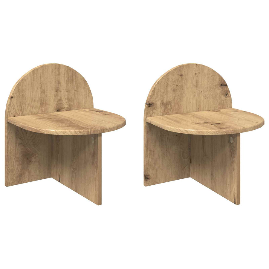 Nachtkastje 2 pcs Artisanaal eiken 40 x 35,5 x 45,5 cm