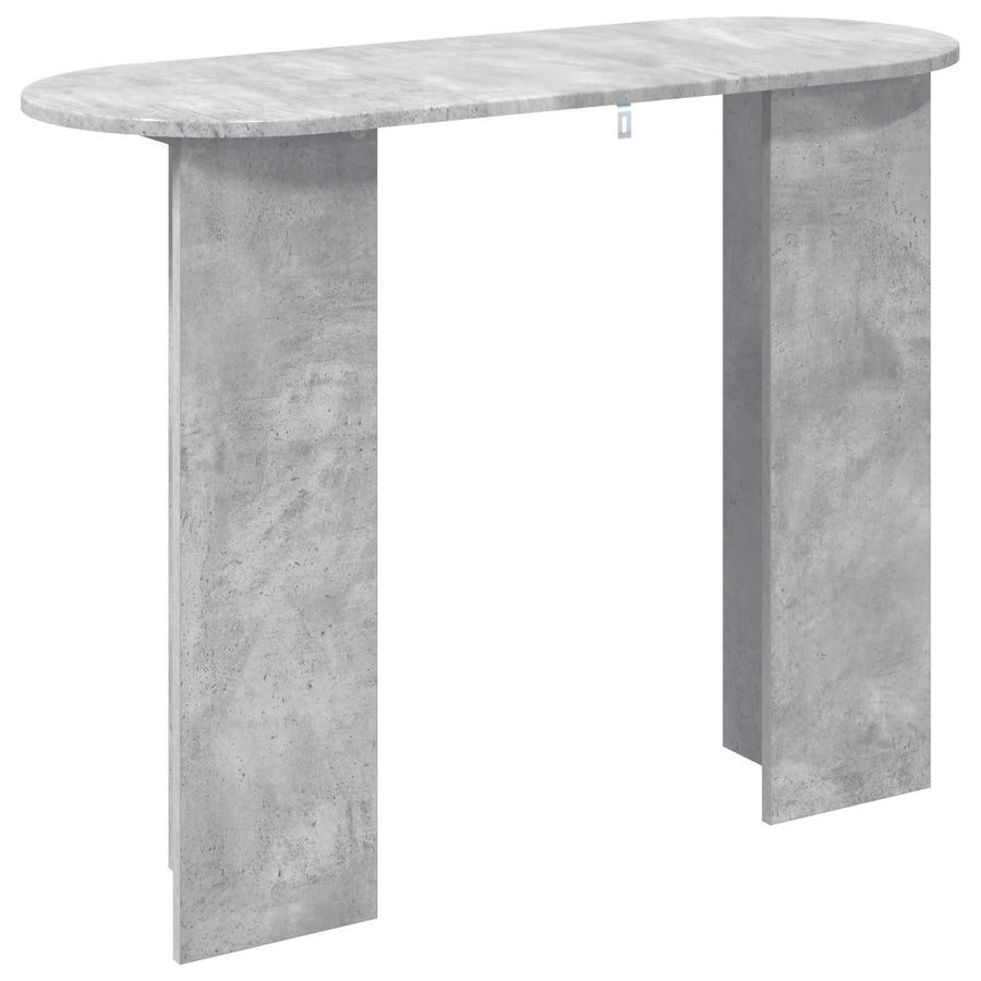 Wandtafel met opslag Betongrijs 100 x 39,5 x 75 cm Bewerkt hout