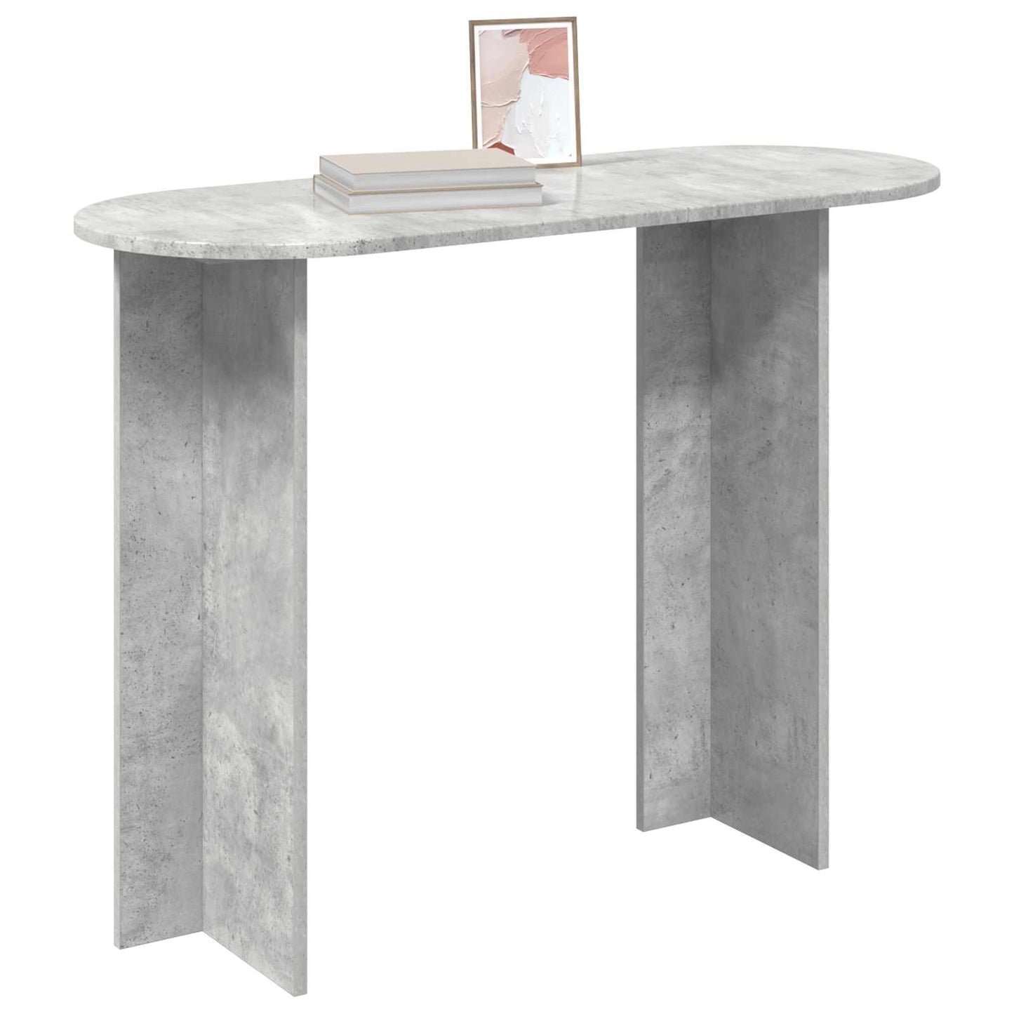 Wandtafel met opslag Betongrijs 100 x 39,5 x 75 cm Bewerkt hout