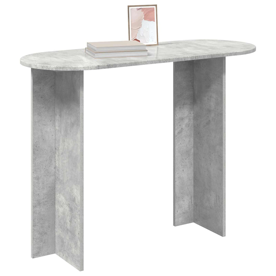Wandtafel met opslag Betongrijs 100 x 39,5 x 75 cm Bewerkt hout