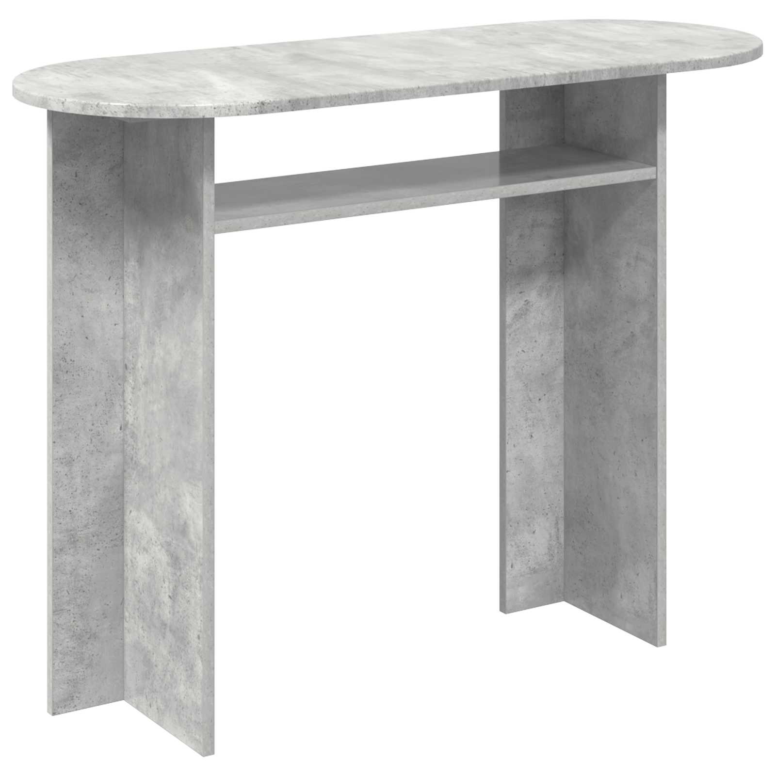 Wandtafel met opslag Betongrijs 100 x 39,5 x 75 cm Bewerkt hout