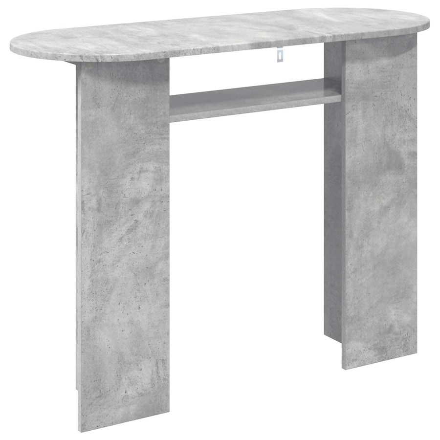 Wandtafel met opslag Betongrijs 100 x 39,5 x 75 cm Bewerkt hout