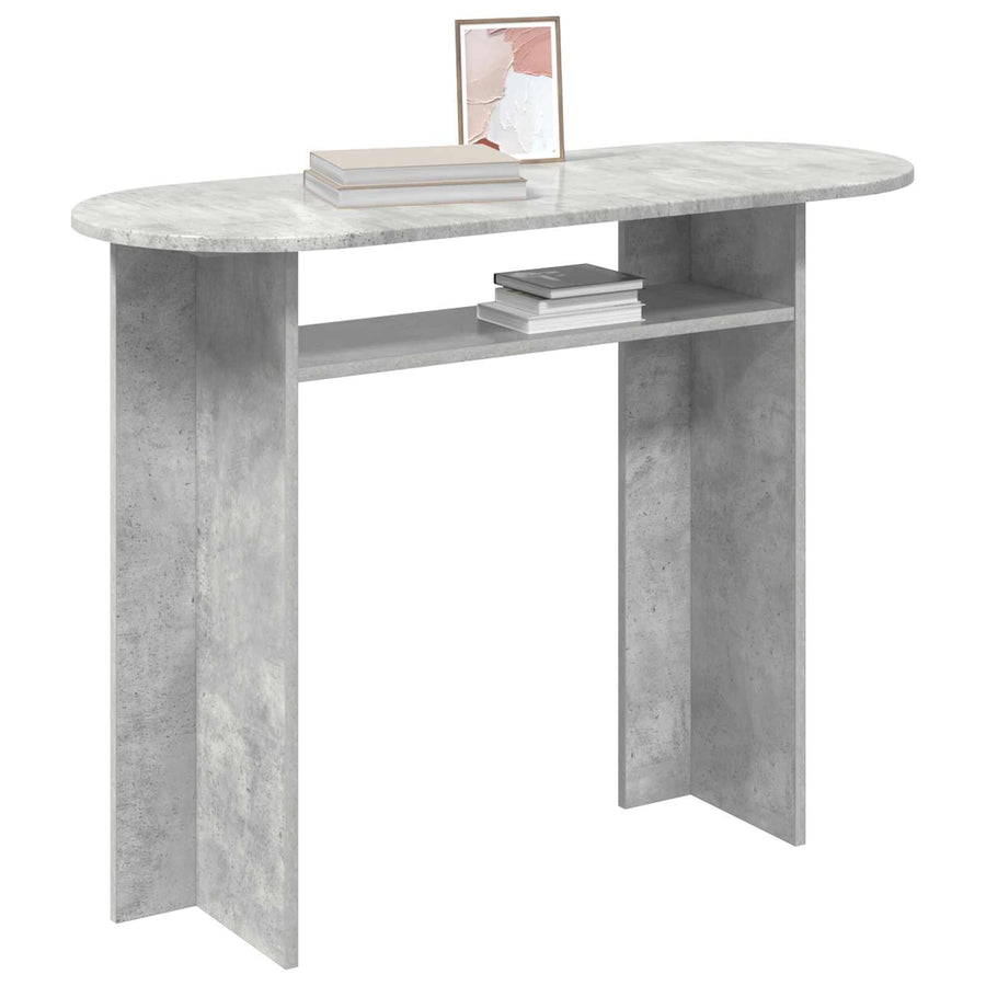 Wandtafel met opslag Betongrijs 100 x 39,5 x 75 cm Bewerkt hout