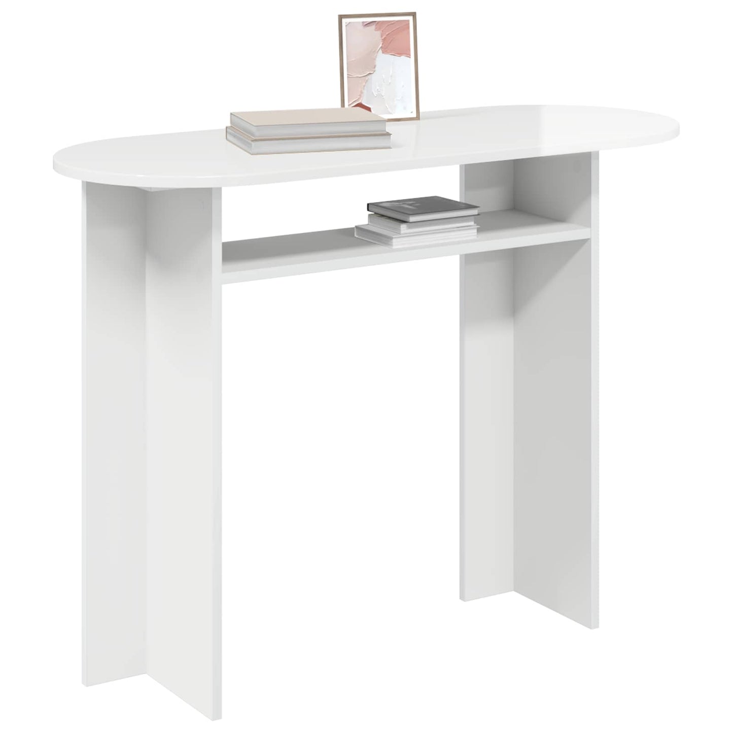 Wandtafel Hoogglans Wit 100 x 39,5 x 75 cm Bewerkt hout