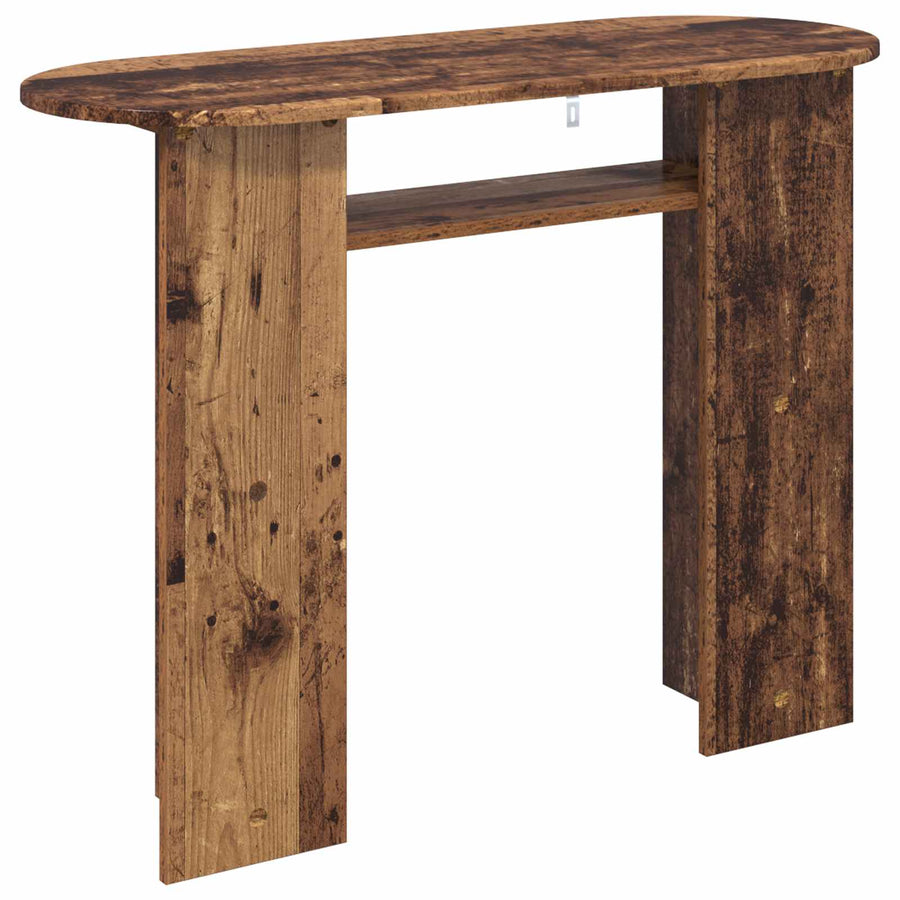 Wandtafel met opslag Oud hout 100 x 39,5 x 75 cm Bewerkt hout