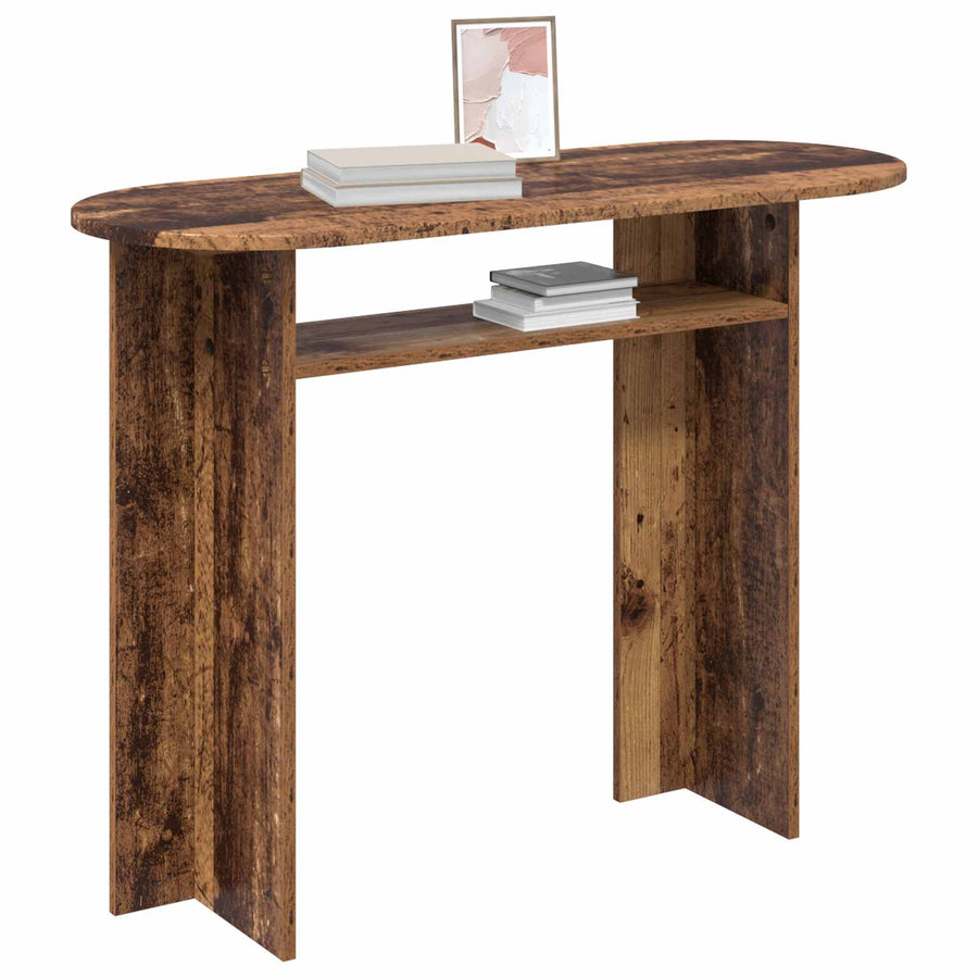 Wandtafel met opslag Oud hout 100 x 39,5 x 75 cm Bewerkt hout