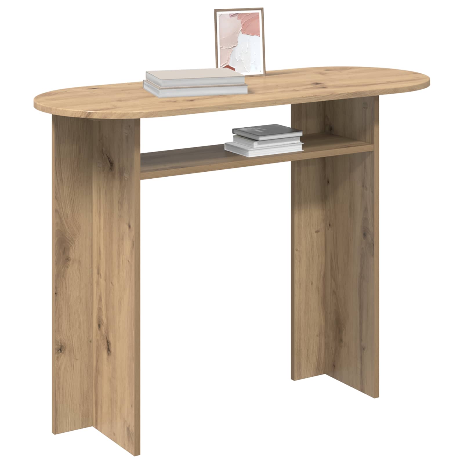 Wandtafel Artisanaal eiken 100 x 39,5 x 75 cm Bewerkt hout