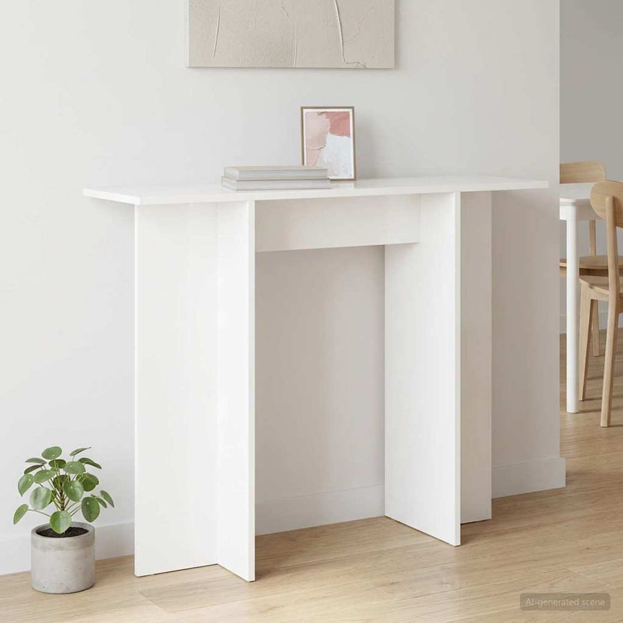 Wandtafel Wit 100 x 30 x 75 cm Bewerkt hout