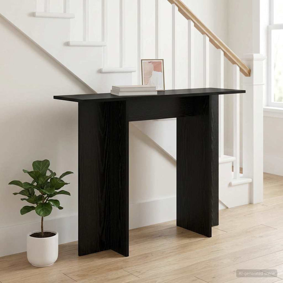 Wandtafel Zwart eiken 100 x 30 x 75 cm Bewerkt hout