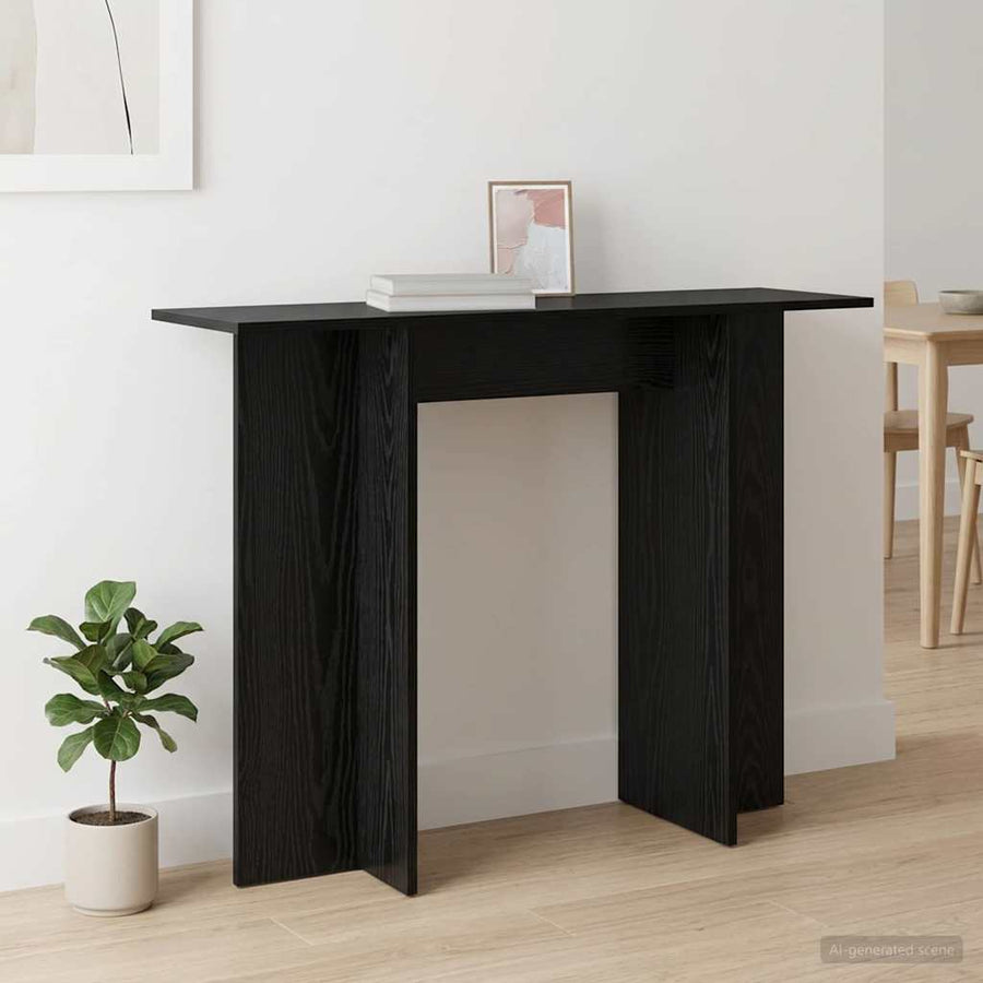 Wandtafel Zwart eiken 100 x 30 x 75 cm Bewerkt hout