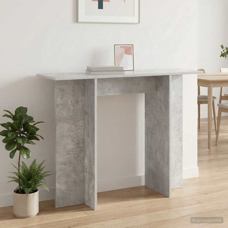 Wandtafel Betongrijs 100 x 30 x 75 cm Bewerkt hout