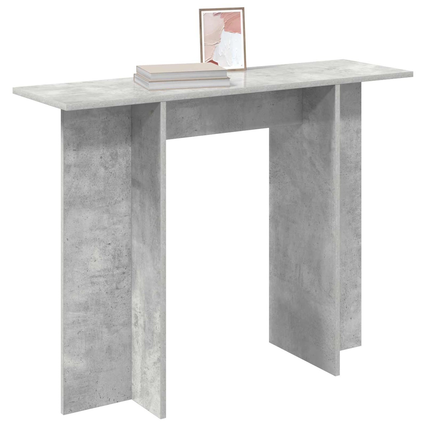 Wandtafel Betongrijs 100 x 30 x 75 cm Bewerkt hout