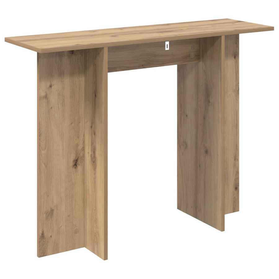 Wandtafel Artisanaal eiken 100 x 30 x 75 cm Bewerkt hout