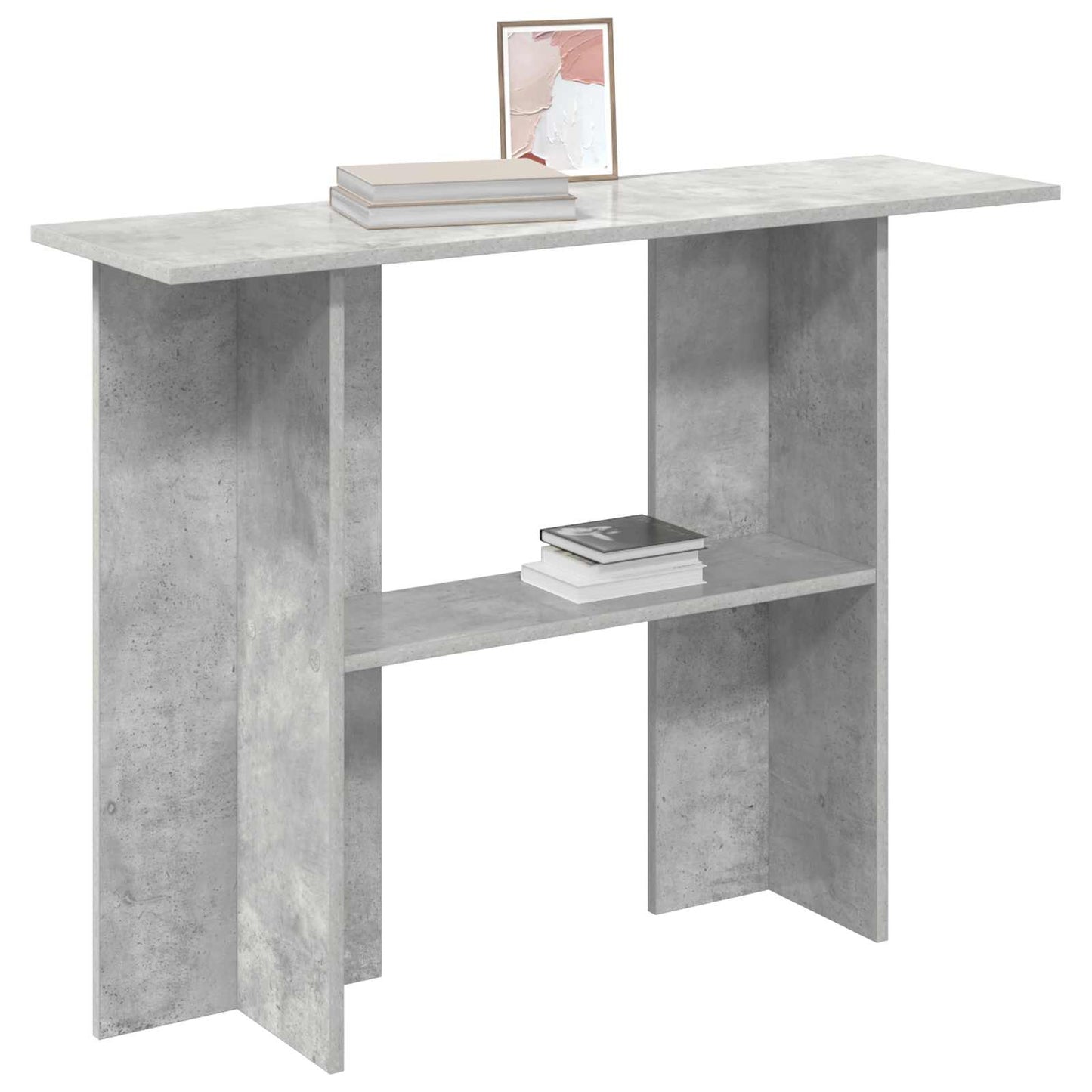 Wandtafel Betongrijs 100 x 30 x 75 cm Bewerkt hout