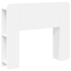 Headboard cabinet with storage White Engineered wood