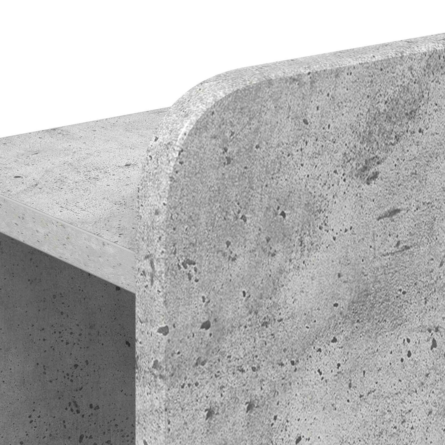 Hoofdeinde kas met opslag Betongrijs Bewerkt hout
