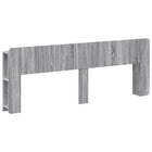 Headboard cabinet with storage Grey Sonoma Engineered wood